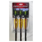 Lot of 11, Archery Fiberglass Arrows 28', 3 pcs