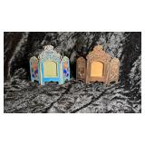 Lot of 2 Vintage Trifold One Panel Picture frame