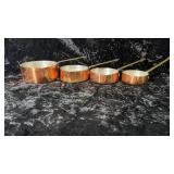 Set of 4 Vintage Copper Plated Measuring cups