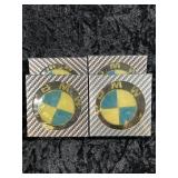 Blue and Off White BMW Emblems 4 PCs