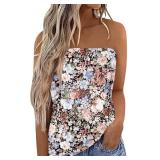 Women's Floral Tube Tops Casual Summer Bandeau