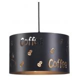 13" Modern Coffee Words Round Cylinder Light