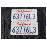 California License Plates, Set of 2, 63773L3