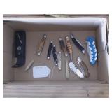 Box lot (12) knives (1) sheath