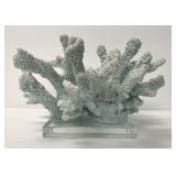 Light Green Branch Coral on Glass Base