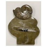 Polished Ammonite Sculpture Fossil Plate