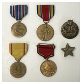 Lot of Vintage Military Ribbon Medals