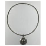 Sterling Flexible Choker with Slider Pendant