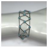 Sterling Silver & Turquoise Bead Bracelet