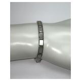 Sterling Silver & Inlaid Pearl Ladies Bracelet