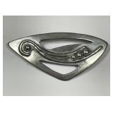 Sterling Modernist Brooch Pin Artist Signed Bryan