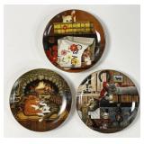 Charles Wysocki Cat Related Purr-fect Pairs Plates