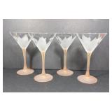 4 Luminarc France Martini Glass Frosted Peach