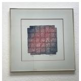 George Caso Original Purple Weave Paper Art Framed