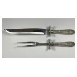 Stieff Rose Pattern Sterling Silver Carving Set