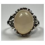 Sterling Silver Apricot Moonstone Ring Sz 6.5