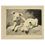 Morgan Dennis Sleepy Heads Etching Signed