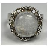 Sterling Silver Rainbow Moonstone Ring Sz 7.5