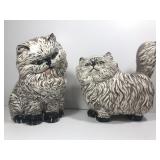 Lovely Pair of Glazed Ceramic Kitty Cats