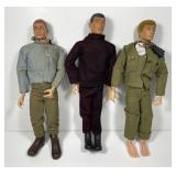 Lot of Three 1964 GI Joe 12" Action Figures