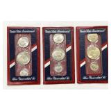 Three 1976 Silver 3-Piece Bicentennial Mint Sets