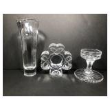 Trio Etched Crystal Items Villeroy Galway CASHS