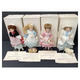Four Danbury Mint Storybook Dolls with Boxes & COA