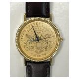 $20 Gold Coin Dial Ladies Wristwatch