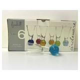 Six Fireball Multi-color Shot Glasses New In Box