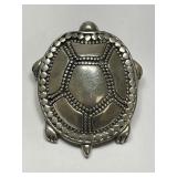 Sterling Silver Turtle Brooch Pin Mexico Heavy