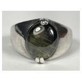 Sterling Silver Black Star Sapphire Cab Ring Sz 9