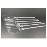 Modern No-Base Long Stem Signed Champagne Flutes