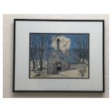 Dorinda Jarest Winter Barn S&N Framed Print