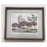 Dianne Krumel Flamingo Cove S&N LE Framed Print