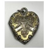 Sterling Silver Heart Shaped Locket w/ 2 Pictures