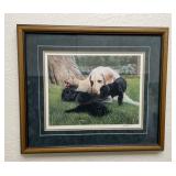 Kevin Daniel Soul Mates Lab Puppies Framed Print