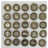 Lot of 25 Silver $10 Casino Chips Tokens