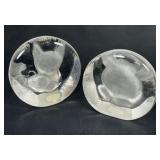 Two Zajecar Glass Paperweights Kitten & Bear Cub