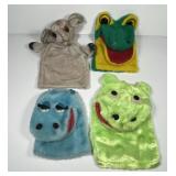 Lot of 4 Vintage Plush/Fuzzy Hand Puppets