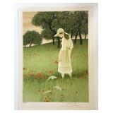 Yves Ganne "Picking Flowers II" S&N Art Print