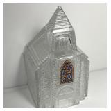 Glass Church Figurine Holiday Decoration