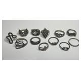 Vintage Sterling Silver Ring 12-Pc Lot