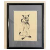 Siamese Cat Etching Artist Proof by Tobion