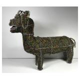 Decorative Metal Beaded Dog African Art Sculpture