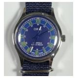 Vintage ORIS Blue/Green Dial Swiss Mens Wristwatch