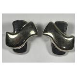 Sterling Silver Puffy CrissCross Earrings Artisan