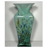 Multi-Color Green Art Glass Vase