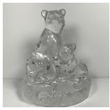 RCR Italy Crystal Lioness And Cub Figurine