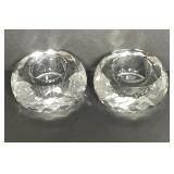 Oleg Cassini "Katie" Pair Crystal Candle Votives