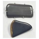 Pair Polished Stone Brooch Pins